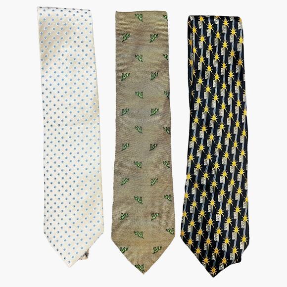 LANVIN Lot of 7 100% Silk Ties Made in Italy - Picture 2 of 12